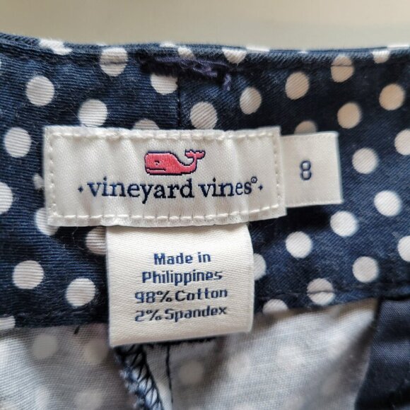 Vineyard Vines Navy and White Polka Dot Shorts Size 8 - Picture 7 of 8